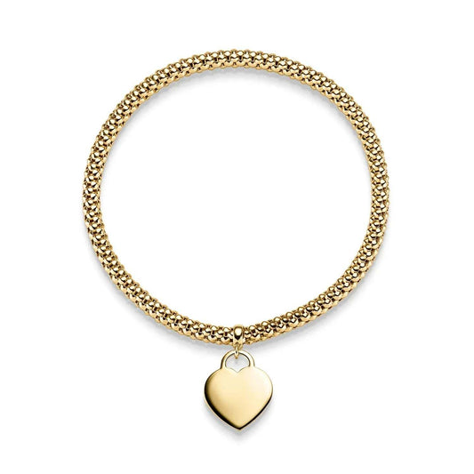 Goldkette Armband Armkette  elastisch mit Herz 4 mm 585-14 Karat Gold