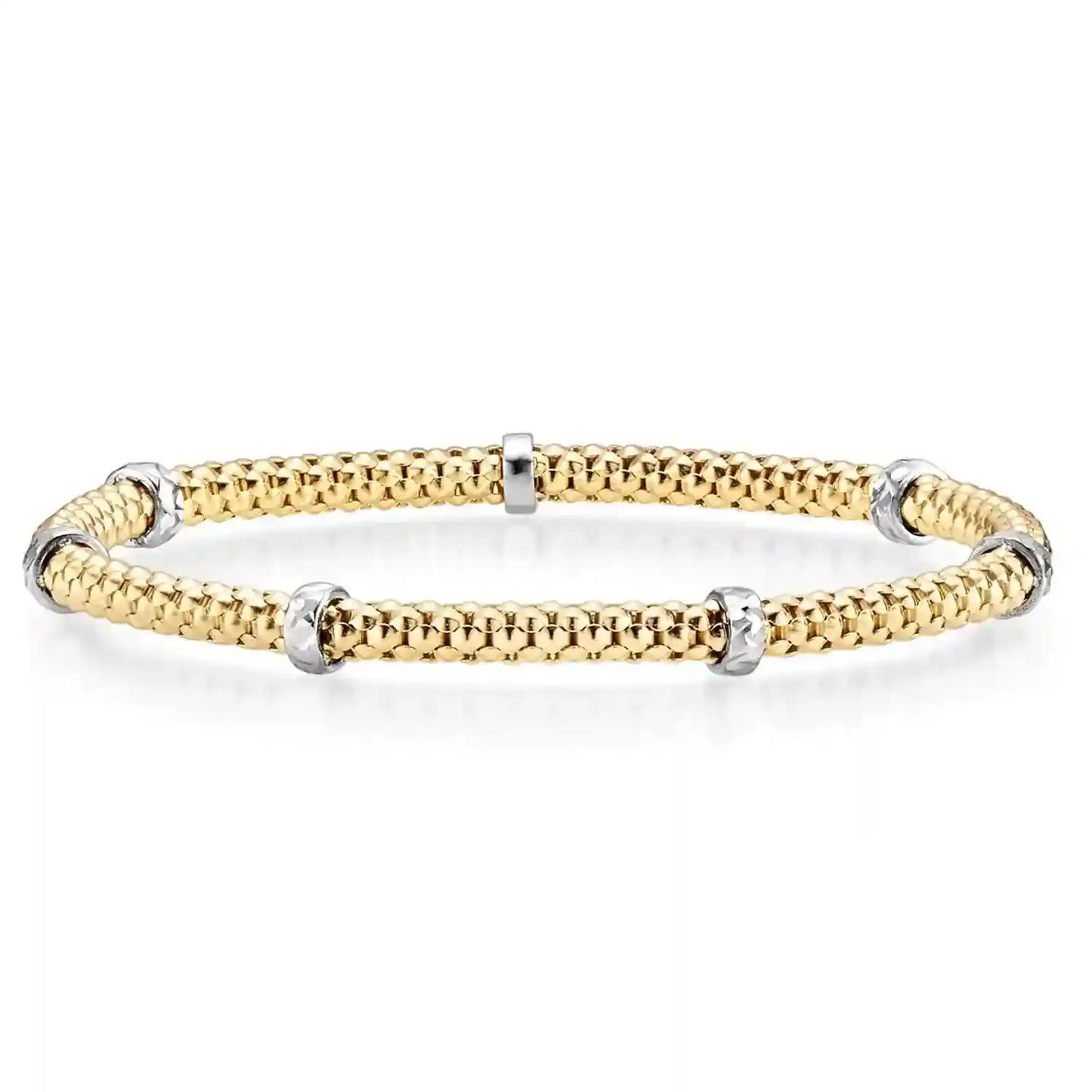 Goldkette Armband Armkette  mit Rollo elastisch 4 mm 585-14 Karat Gold