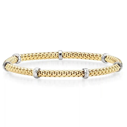 Goldkette Armband Armkette  mit Rollo elastisch 4 mm 585-14 Karat Gold