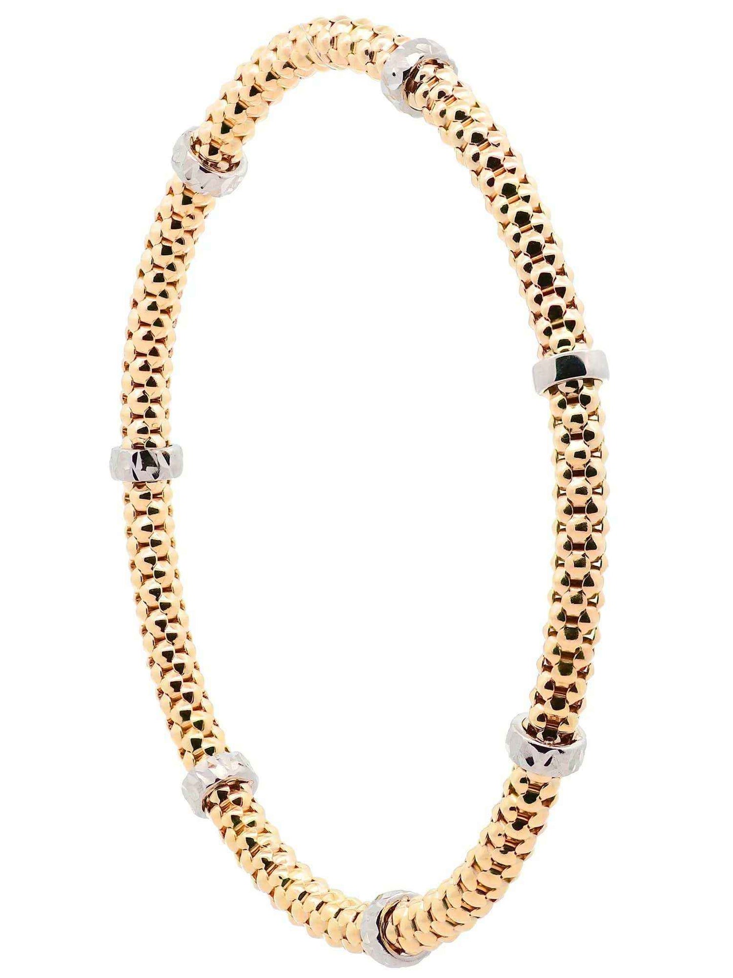 Goldkette Armband Armkette  mit Rollo elastisch 4 mm 585-14 Karat Gold