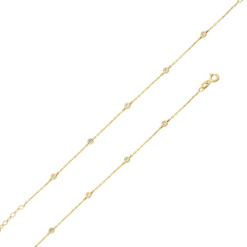 Goldkette Armkette mit Zirkonia 375 - 9 Karat Gold - Firma Holzenplotz - Silberketten - Goldketten.de