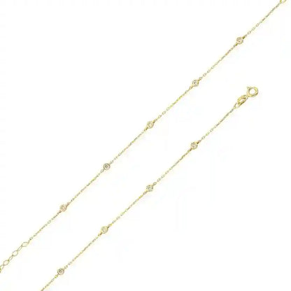 Goldkette Armkette mit Zirkonia 375 - 9 Karat Gold