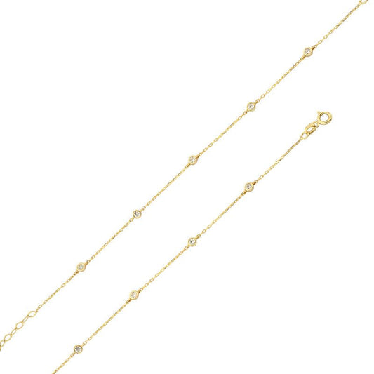 Goldkette Armkette mit Zirkonia 375 - 9 Karat Gold - Firma Holzenplotz - Silberketten - Goldketten.de