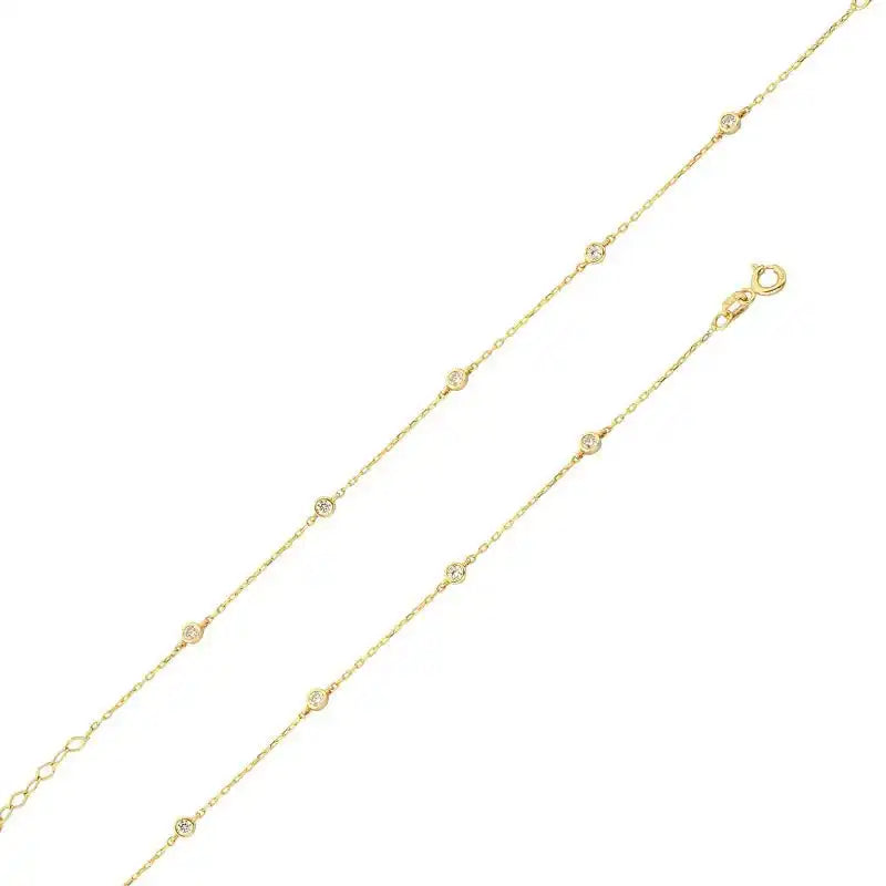 Goldkette Armkette mit Zirkonia 375 - 9 Karat Gold - Firma Holzenplotz - Silberketten - Goldketten.de