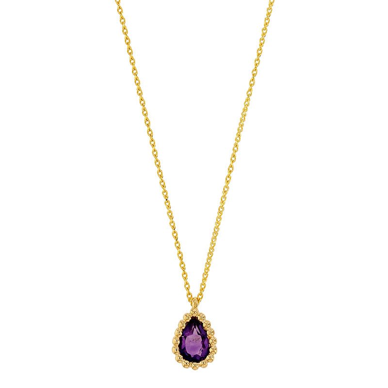 Goldkette Collier Halskette Amethyst massiv 750 - 18 Karat Gold 42 cm - Firma Holzenplotz - Silberketten - Goldketten.de