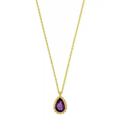 Goldkette Collier Halskette Amethyst massiv  750 - 18 Karat Gold 42 cm