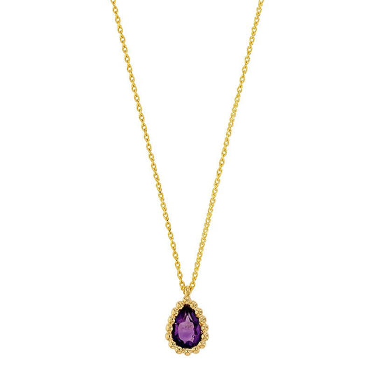 Goldkette Collier Halskette Amethyst massiv 750 - 18 Karat Gold 42 cm - Firma Holzenplotz - Silberketten - Goldketten.de