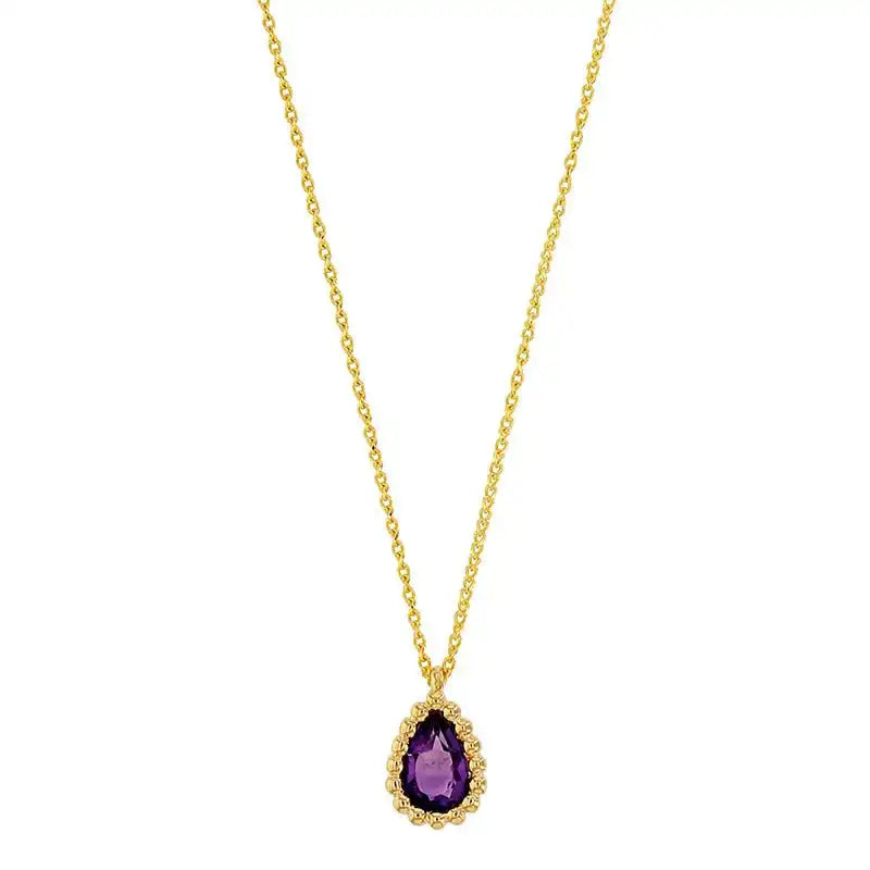 Goldkette Collier Halskette Amethyst massiv 750 - 18 Karat Gold 42 cm - Firma Holzenplotz - Silberketten - Goldketten.de