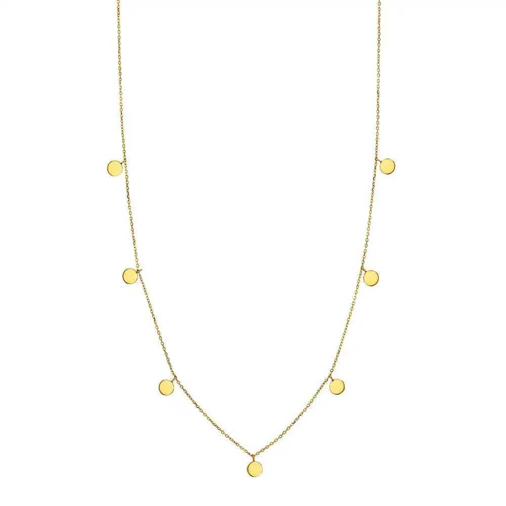 Goldkette Collier Kette Halskette Plättchen massiv 375 - 9 Karat Gold - Firma Holzenplotz - Silberketten - Goldketten.de