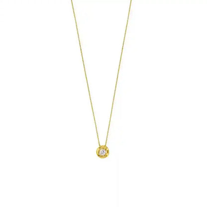 Goldkette Collier Kette Halskette Zirkonia massiv  375-9 Karat Gold