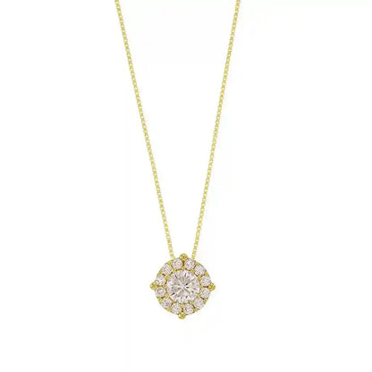 Goldkette Collier Kette Halskette Zirkonia massiv  375-9 Karat Gold