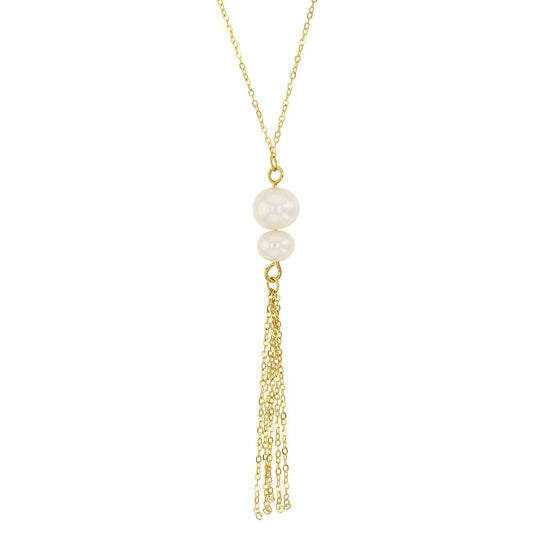 Goldkette Collier Kette mit Süsswasserperlen massiv 375 - 9 Karat Gold - Firma Holzenplotz - Silberketten - Goldketten.de