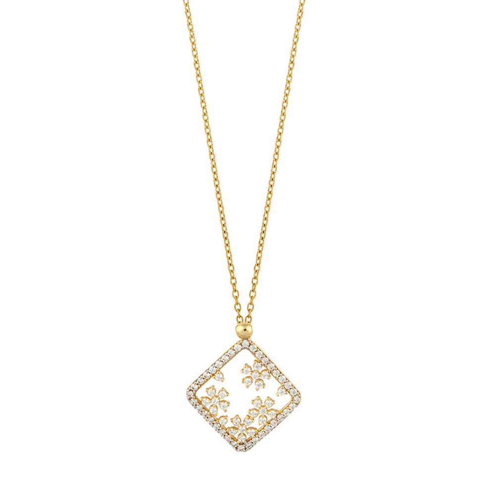 Goldkette Collier mit Zirkonia massiv 375 - 9 Karat Gold 45 cm - Firma Holzenplotz - Silberketten - Goldketten.de