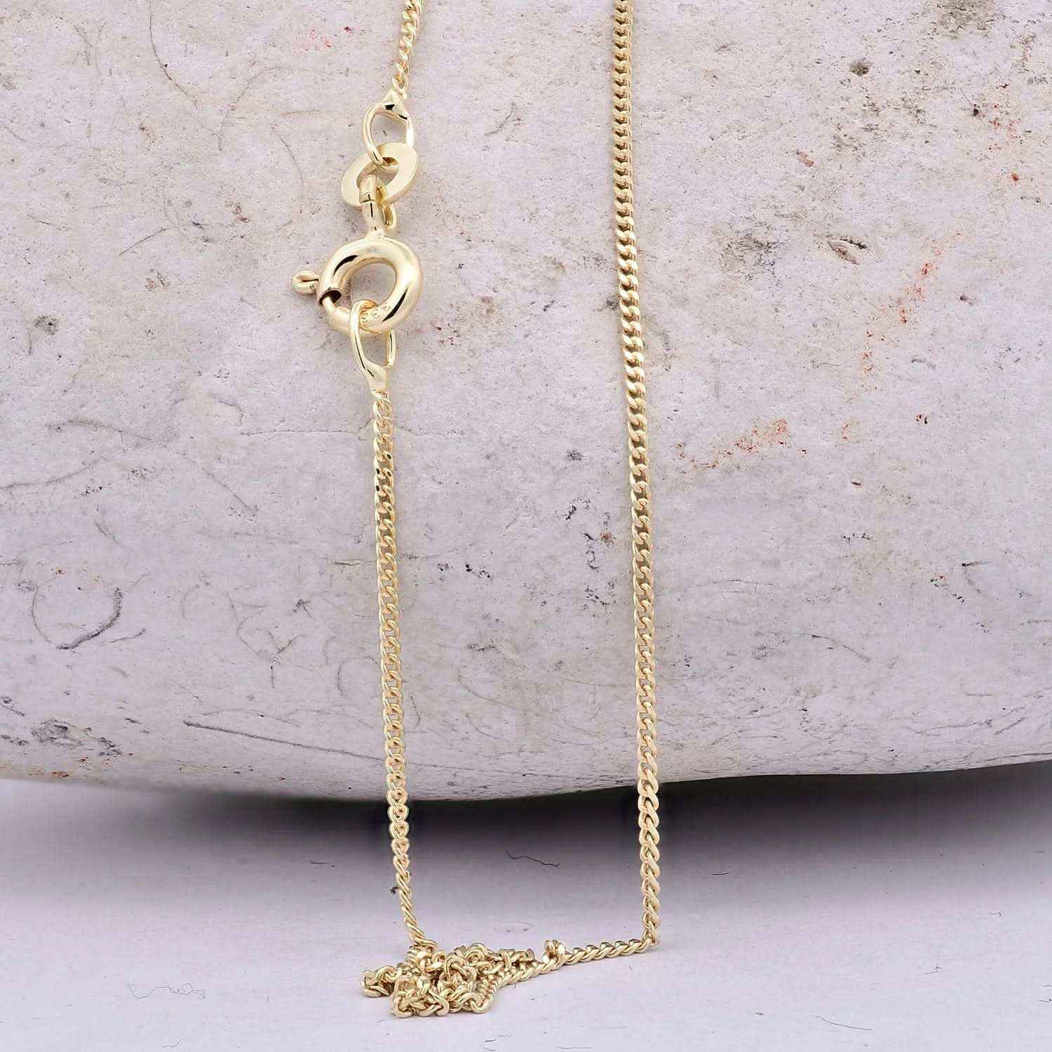 Goldkette Echt 333 - 8 Karat Panzerkette 1,1 mm Gold Halskette - Juwelier Qualität - hochglanzpoliert und diamantiert - Made in Germany - Firma Holzenplotz - Silberketten-Goldketten.de 