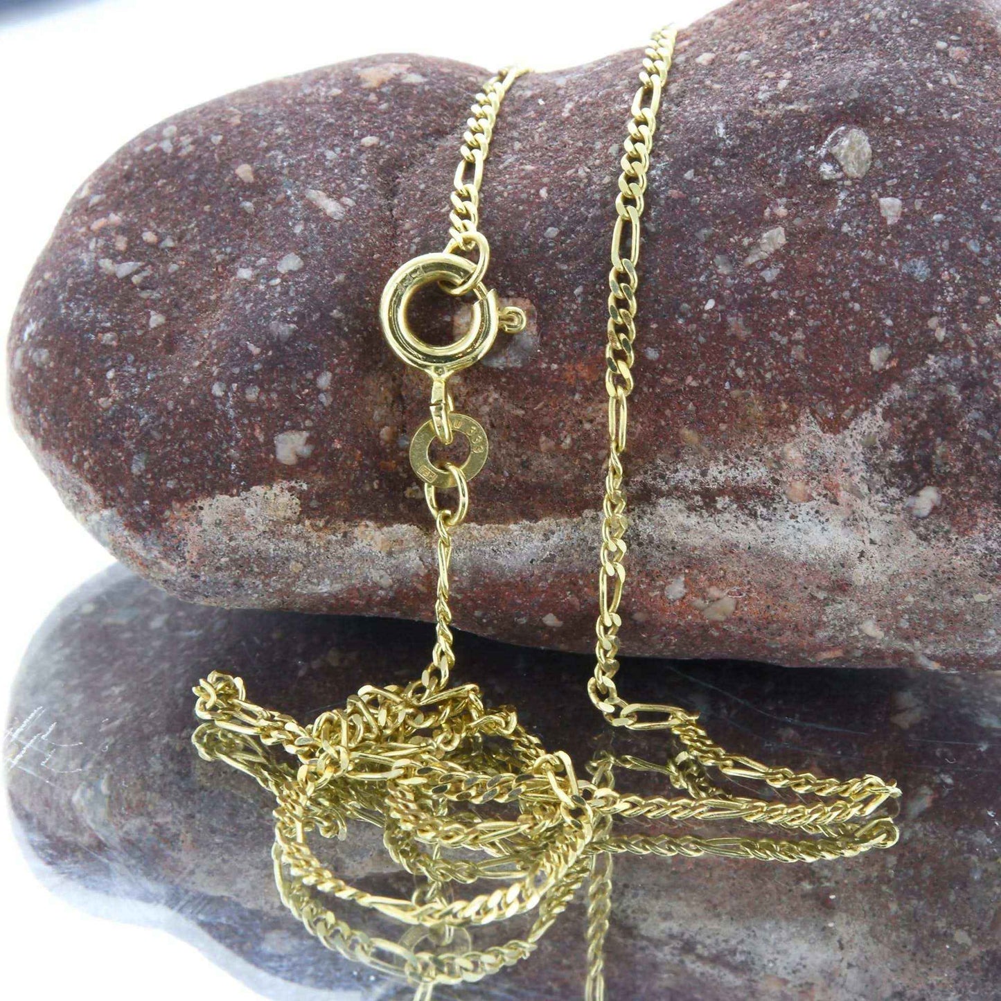 Goldkette Figarokette diamantiert Halskette 1,5 mm - 333-8 Karat Gold - Firma Holzenplotz - Silberketten-Goldketten.de 