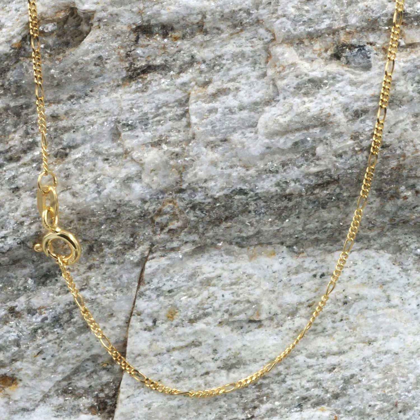 Goldkette Figarokette diamantiert Halskette 1,5 mm - 333-8 Karat Gold - Firma Holzenplotz - Silberketten-Goldketten.de 