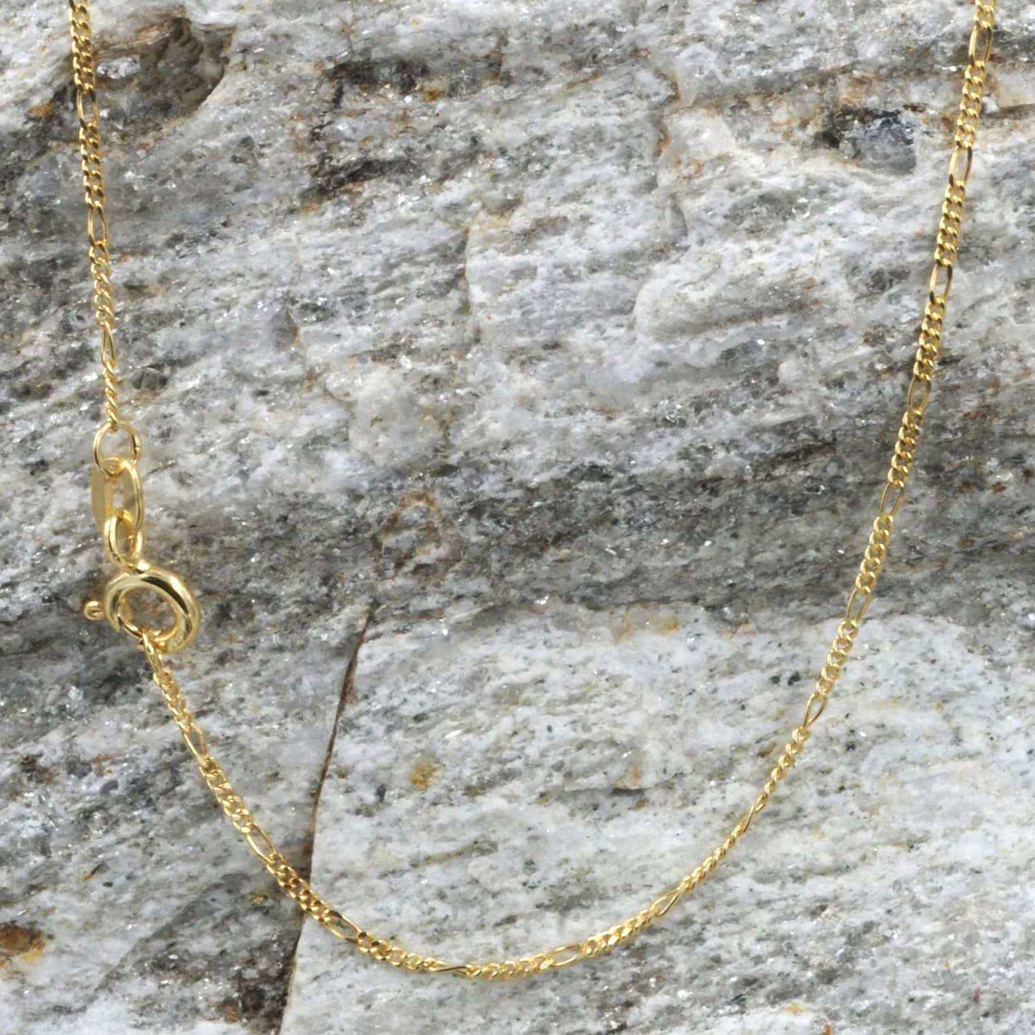 Goldkette Figarokette diamantiert Halskette 1,5 mm - 333-8 Karat Gold - Firma Holzenplotz - Silberketten-Goldketten.de 