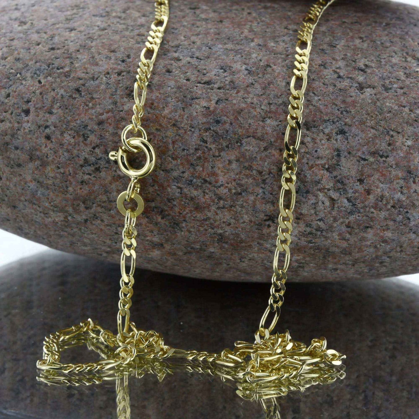 Goldkette Figarokette diamantiert Halskette 2,2 mm - 333-8 Karat Gold - Firma Holzenplotz - Silberketten-Goldketten.de 