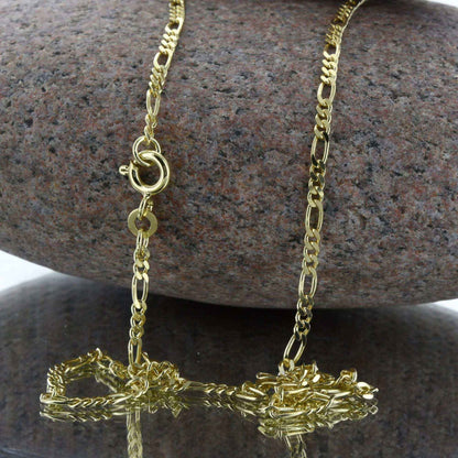 Goldkette Figarokette diamantiert Halskette 2,2 mm - 333-8 Karat Gold - Firma Holzenplotz - Silberketten-Goldketten.de 