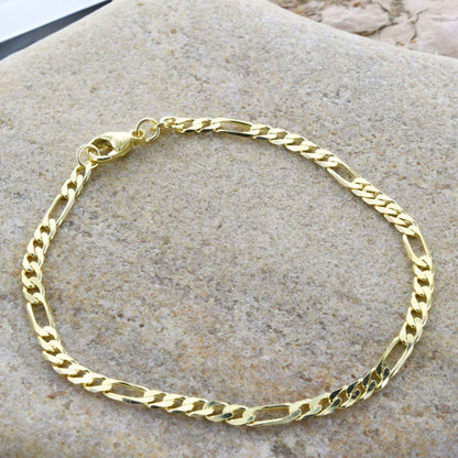 Goldkette Figarokette diamantiert Halskette 3,4 mm - 333-8 Karat Gold - Firma Holzenplotz - Silberketten-Goldketten.de 