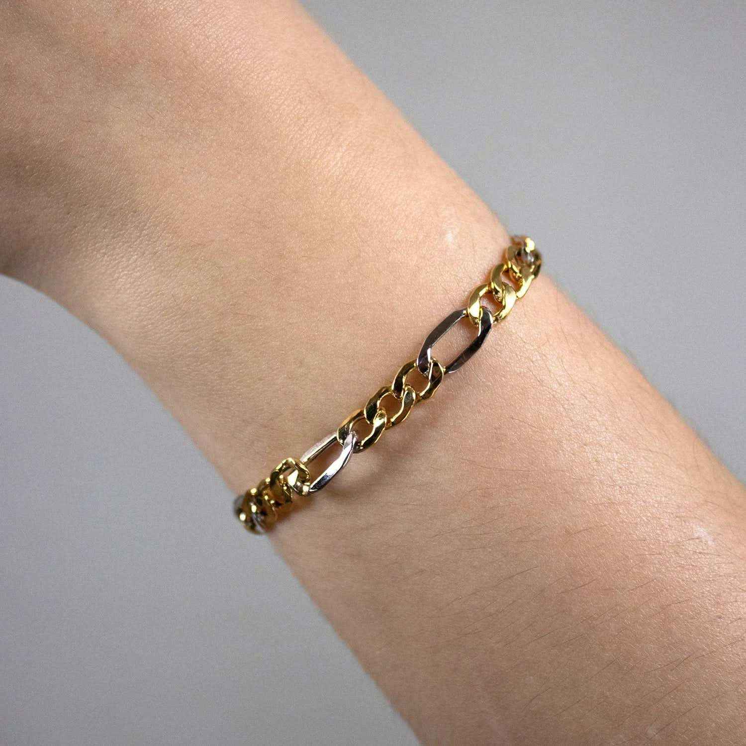 Goldkette Figarokette Länge 21cm - Breite 2,8mm - 333-8 Karat Gold
