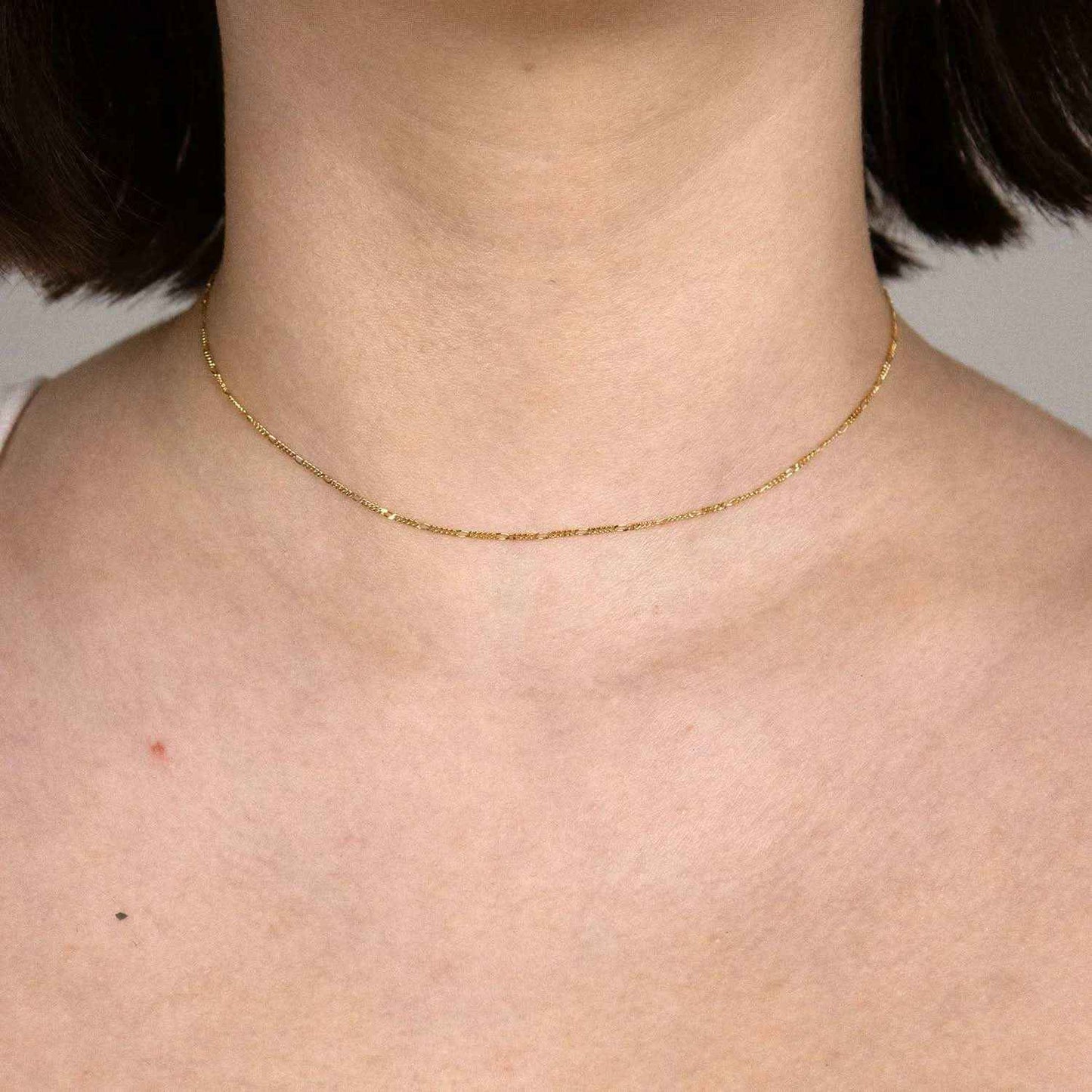 Goldkette Figarokette Länge 36cm - Breite 1,1mm - 585-14 Karat Gold