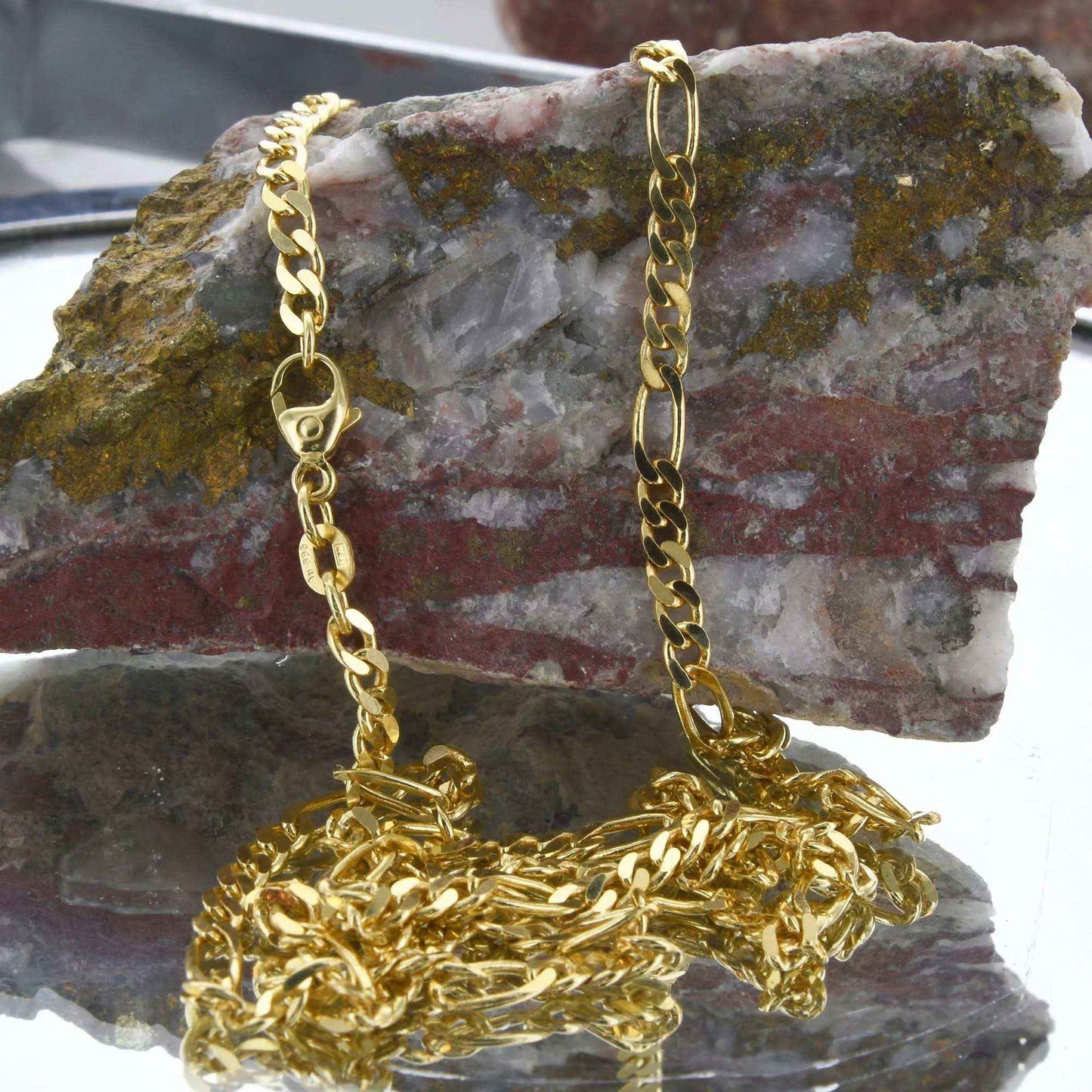 Goldkette Figarokette Länge 45cm - Breite 2,8mm - 585-14 Karat Gold