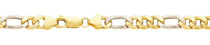 5,7 mm 50 cm 585 - 14 Karat Gelbgold Figarokette massiv Gold hochwertige Halskette 12,2 g