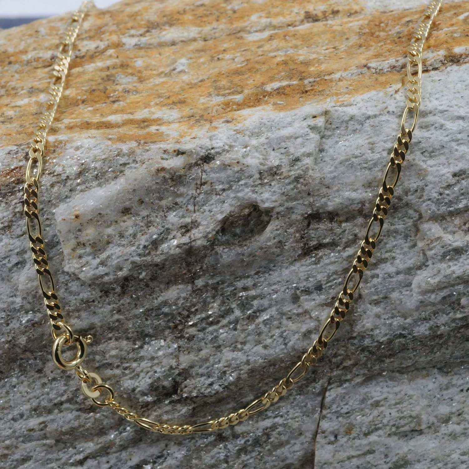Goldkette Figarokette Länge 60cm - Breite 2,2mm - 585-14 Karat Gold - Firma Holzenplotz - Silberketten-Goldketten.de 