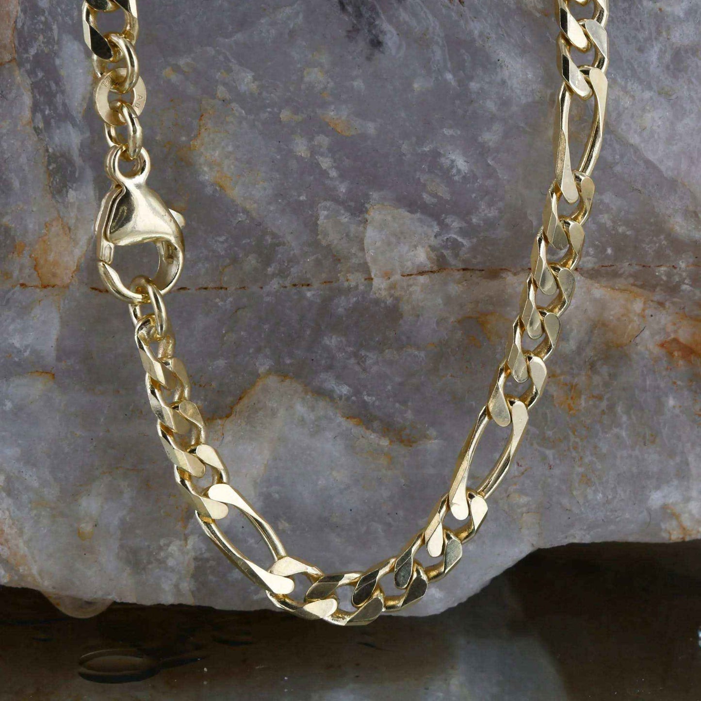 Goldkette Figarokette Länge 60cm - Breite 3,5mm - 585-14 Karat Gold