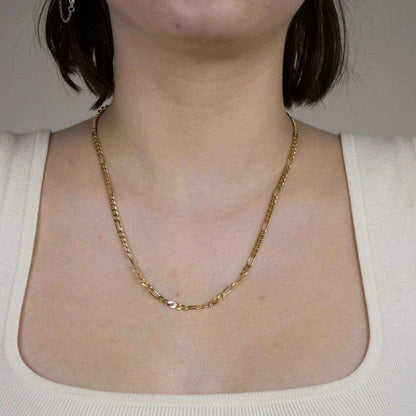 Goldkette Figarokette Länge 60cm - Breite 3,5mm - 585-14 Karat Gold