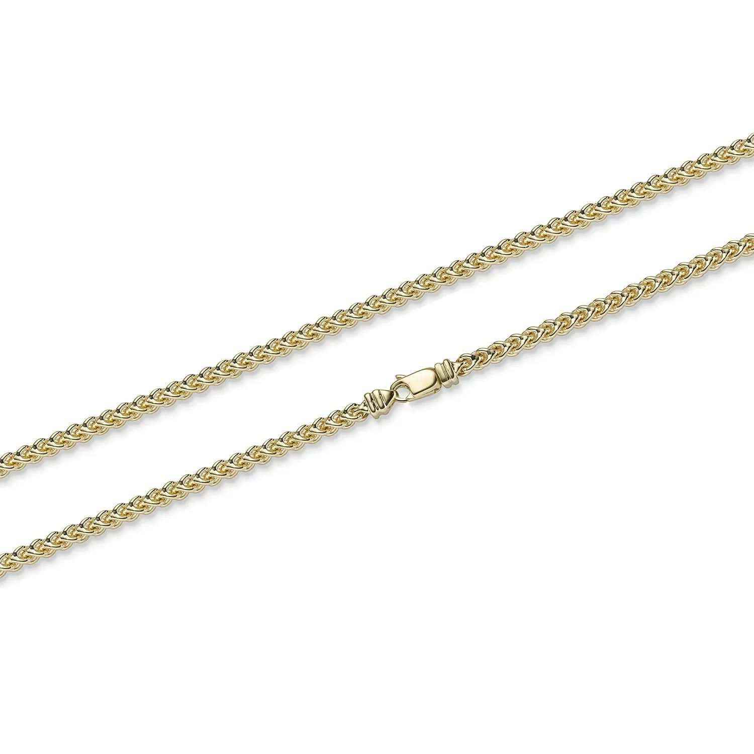 Goldkette Franco Halskette Breite 3,5 mm massiv 585-14 Karat Gold - Firma Holzenplotz - Silberketten-Goldketten.de 