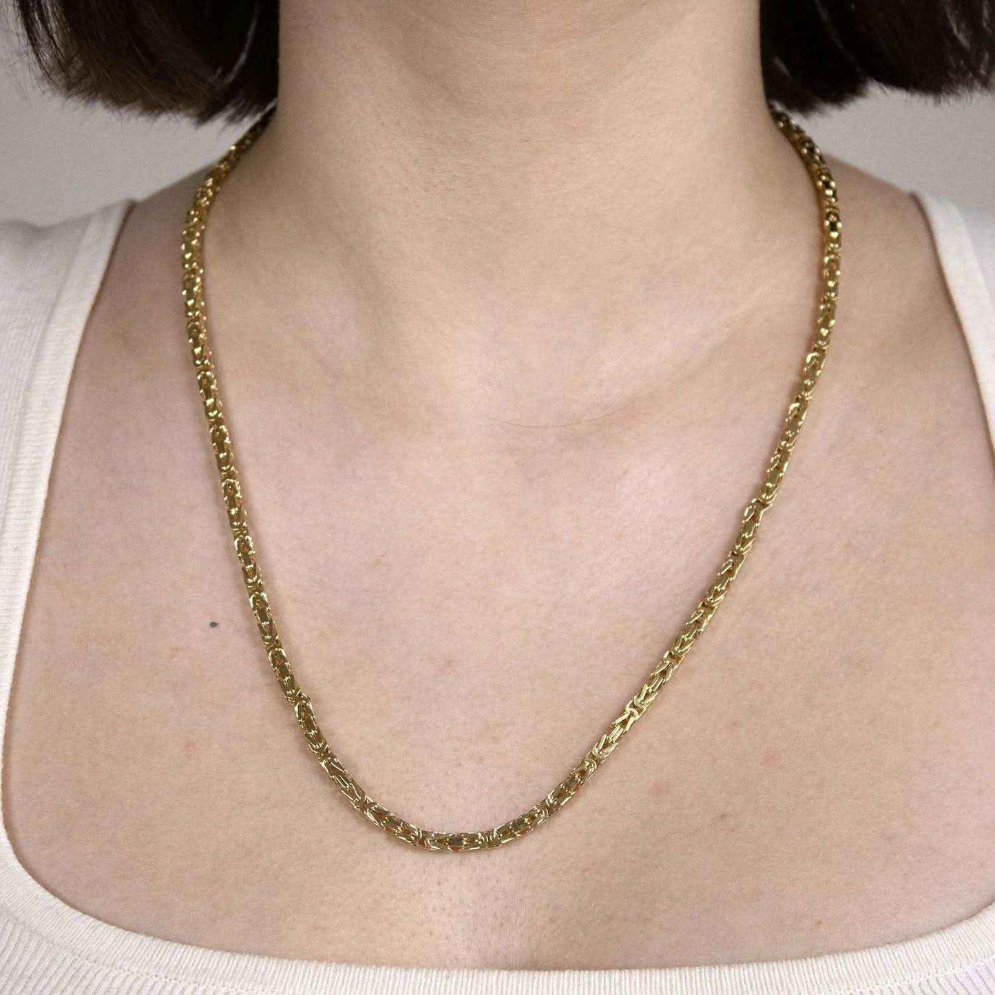 Goldkette Königskette Halskette Breite 3,5 mm massiv 750-18 Karat Gold