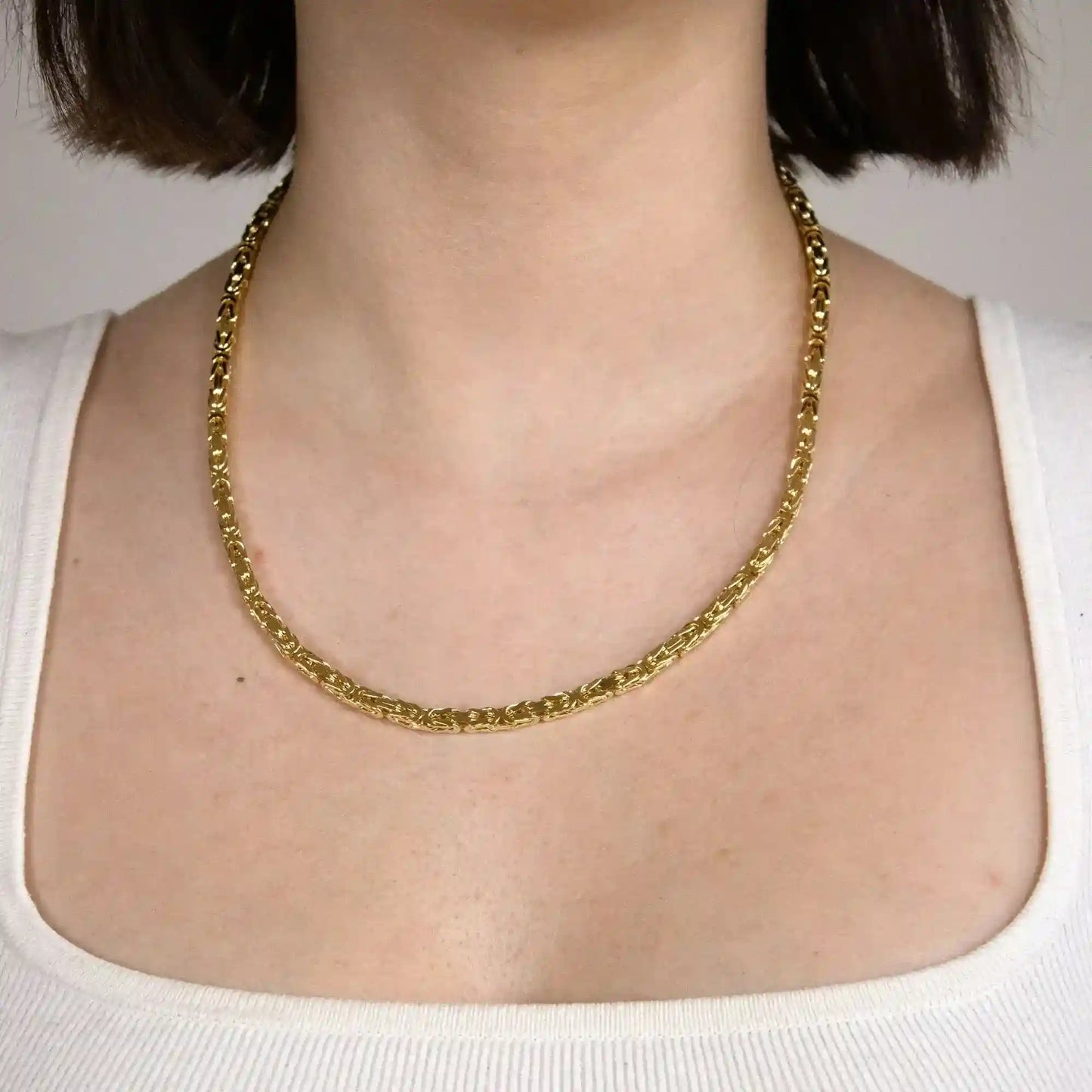 Goldkette Königskette Halskette Breite 4,0 mm massiv 585-14 Karat Gold