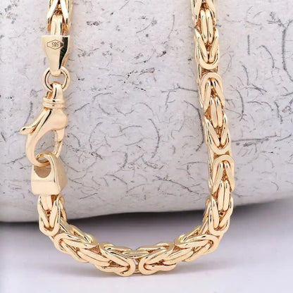 Goldkette Königskette Halskette Breite 4,0 mm massiv 585-14 Karat Gold