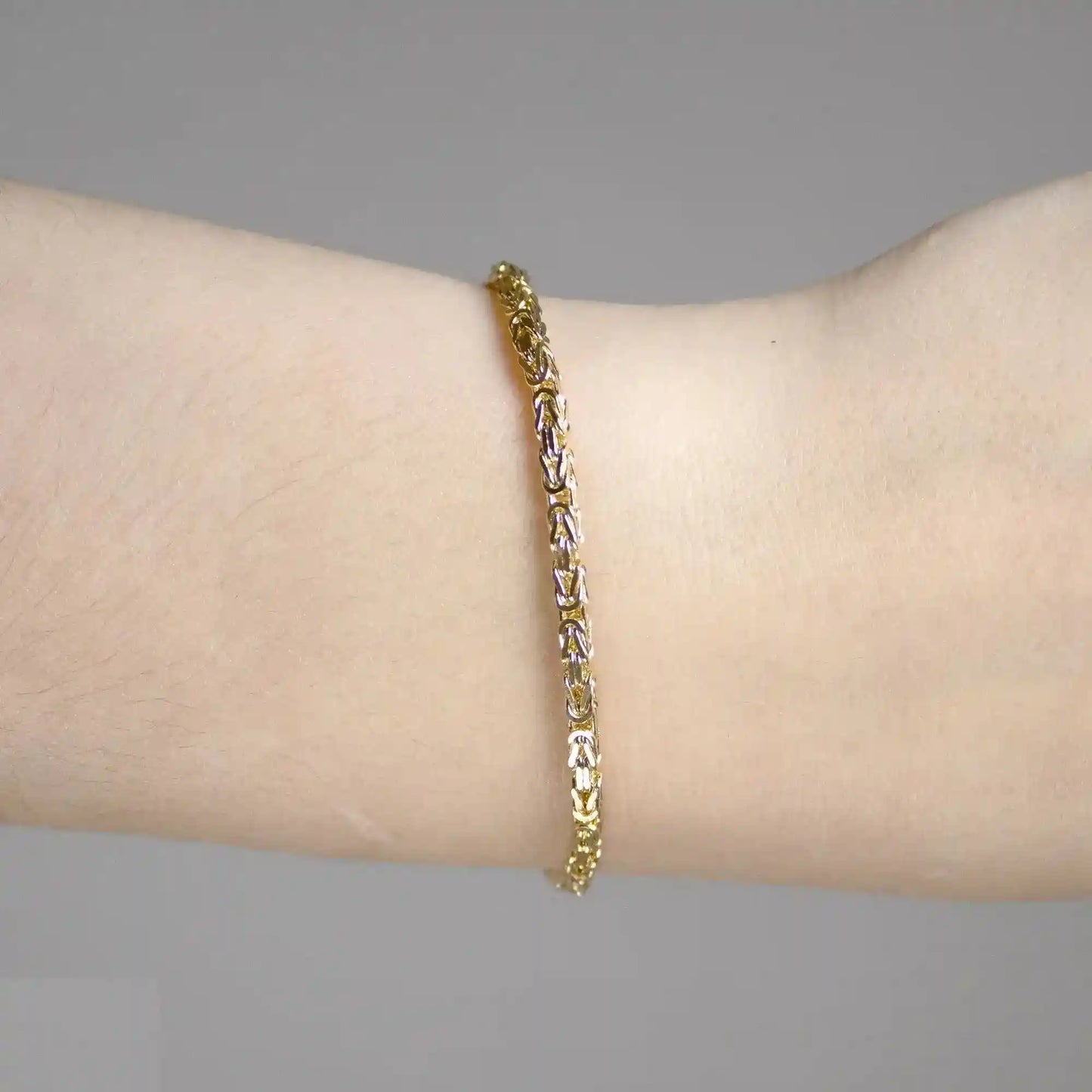 Goldkette Königskette Länge 19cm - Breite 2,5mm - 585-14 Karat Gold