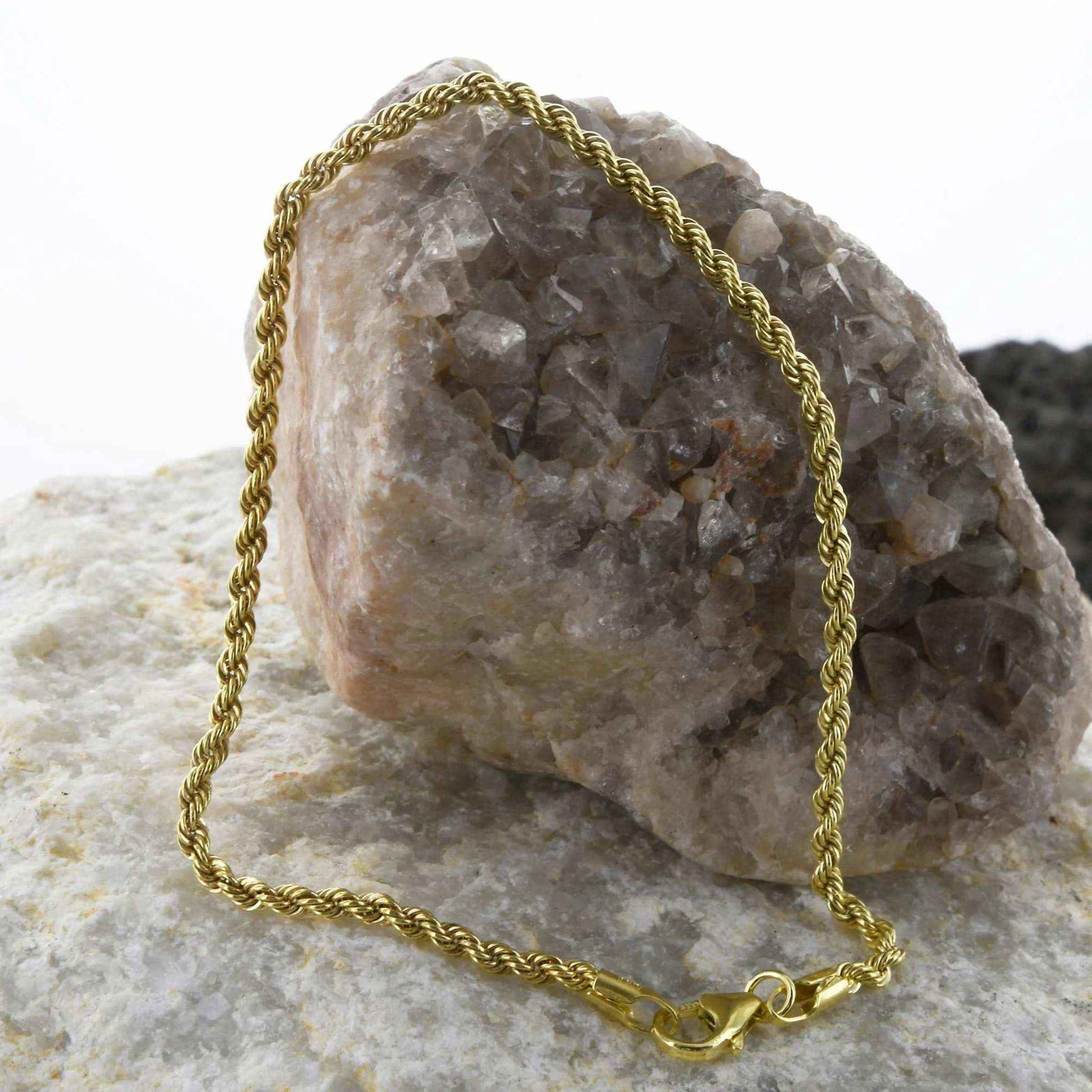 Goldkette Kordelkette hohl Halskette Breite 2,1 mm - 333-8 Karat Gold - Firma Holzenplotz - Silberketten-Goldketten.de 
