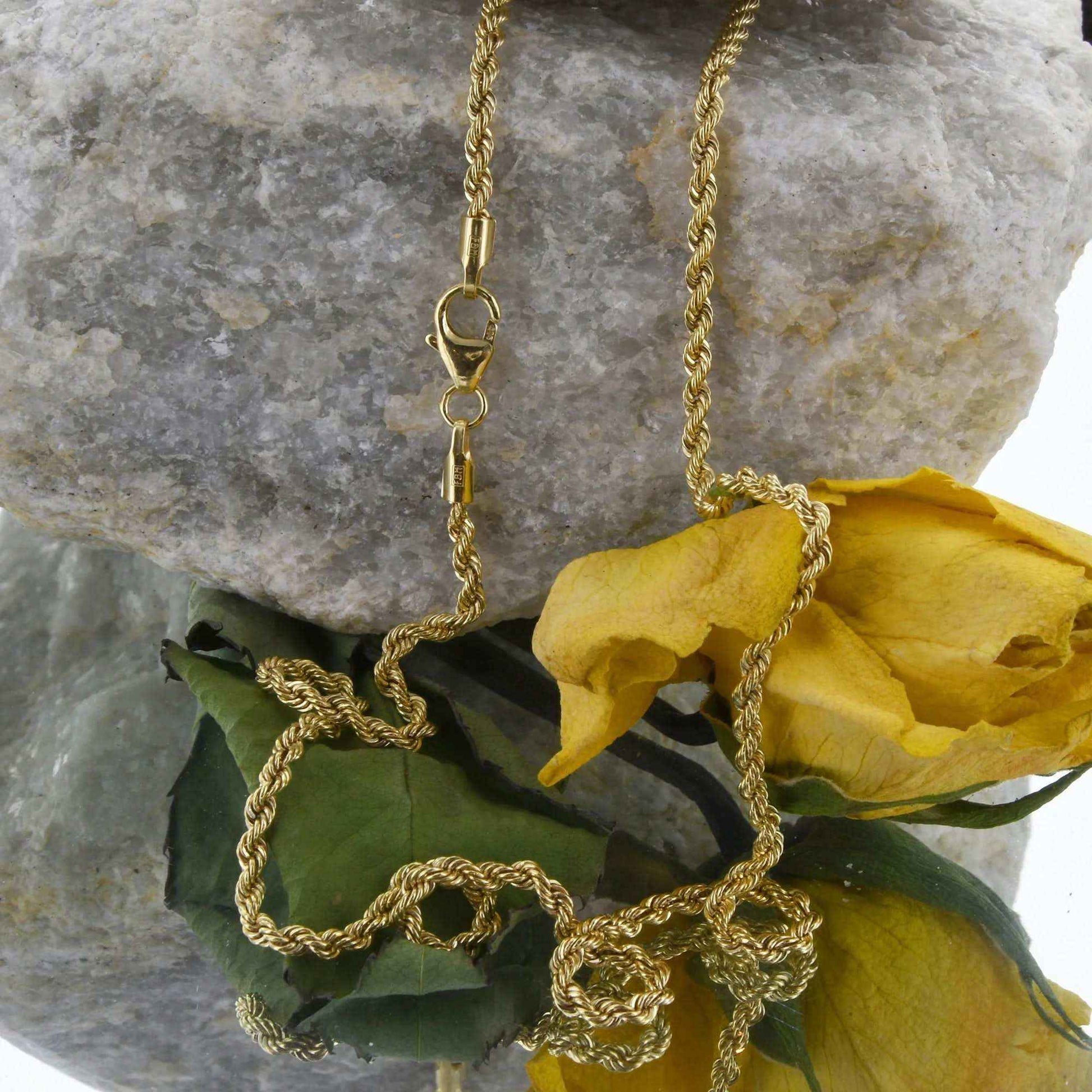 Goldkette Kordelkette hohl Halskette Breite 2,1 mm - 585-14 Karat Gold - Firma Holzenplotz - Silberketten-Goldketten.de 
