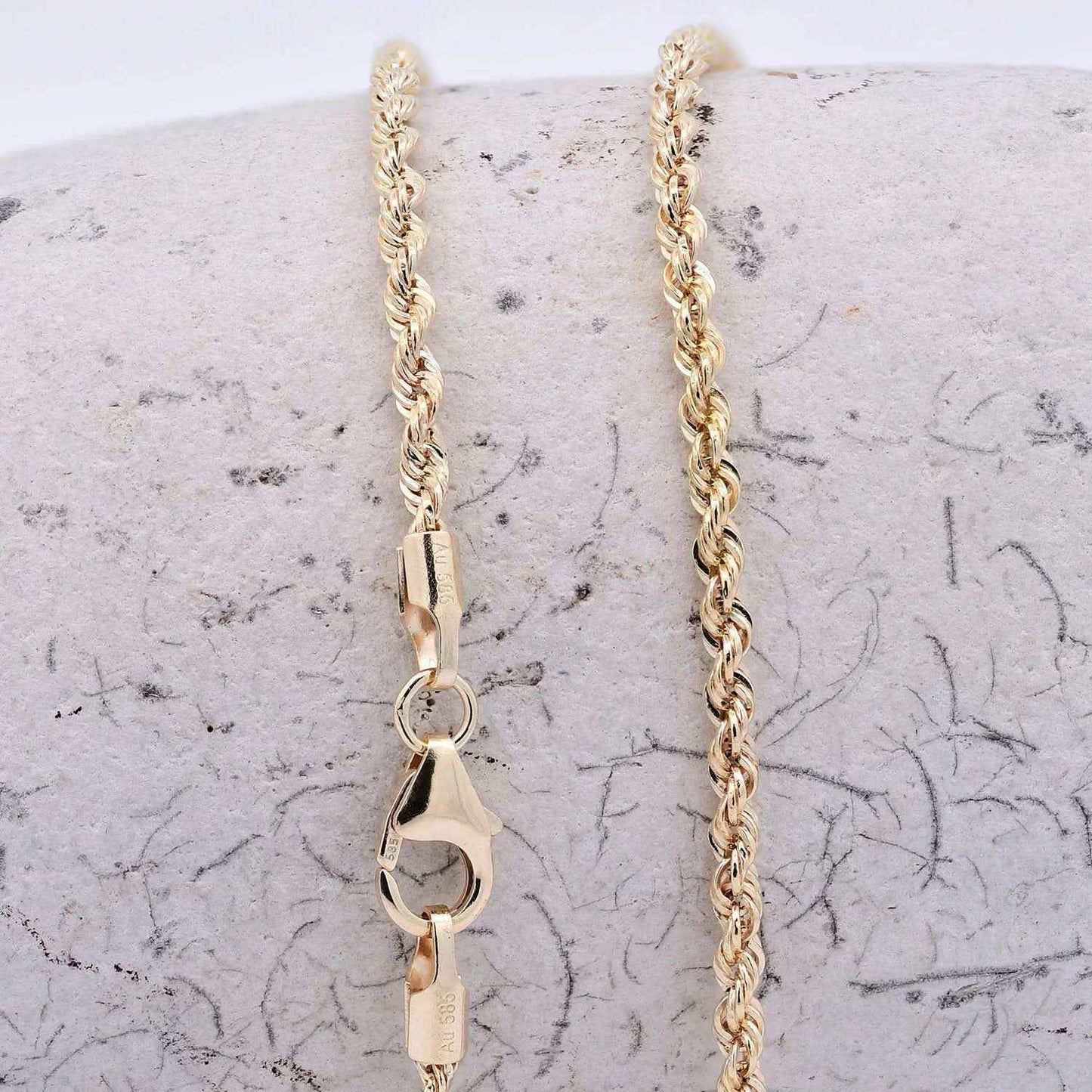 Goldkette Kordelkette hohl Halskette Breite 2,1 mm - 585-14 Karat Gold - Firma Holzenplotz - Silberketten-Goldketten.de 