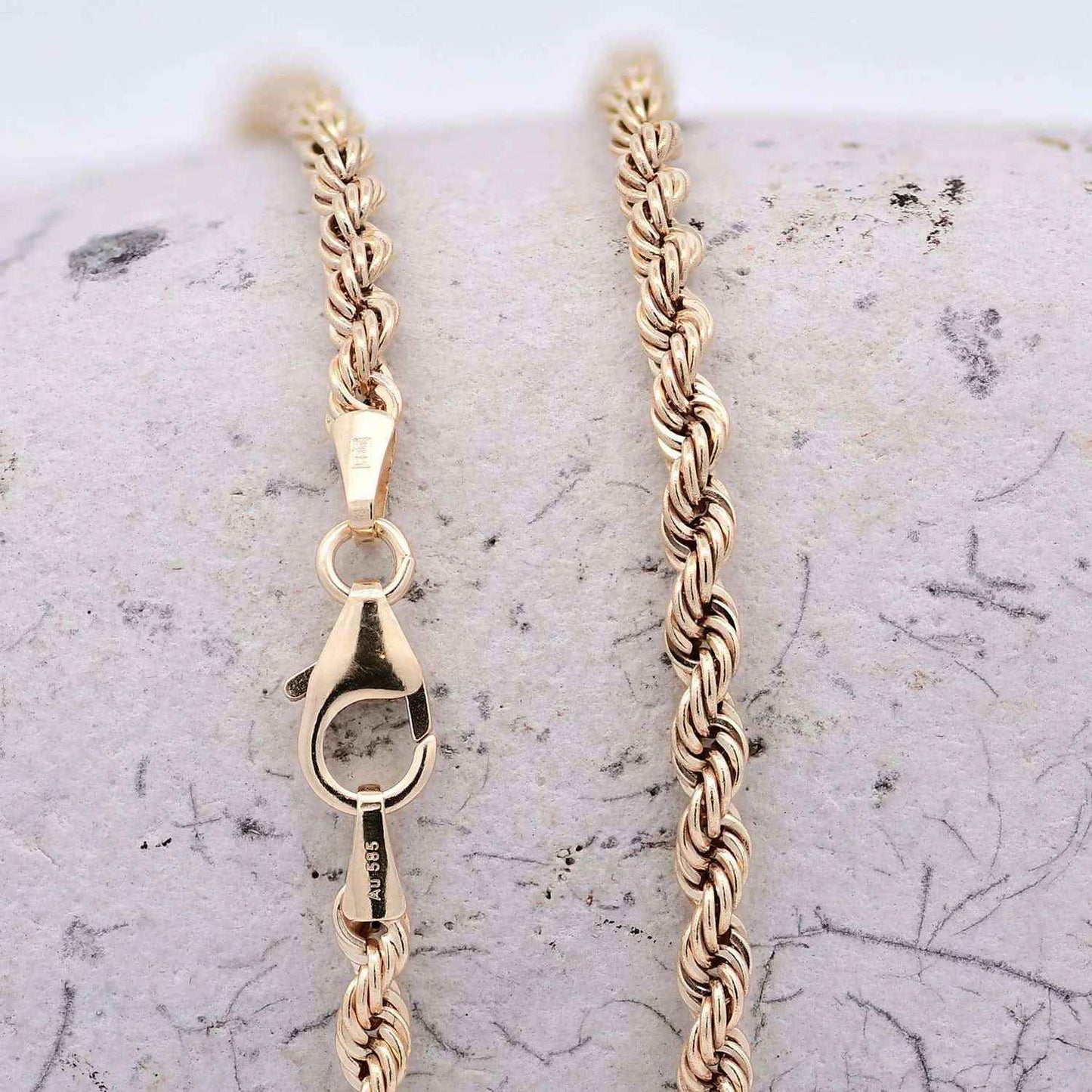 Goldkette Kordelkette hohl Halskette Breite 2,7 mm - 585-14 Karat Gold - Firma Holzenplotz - Silberketten-Goldketten.de 