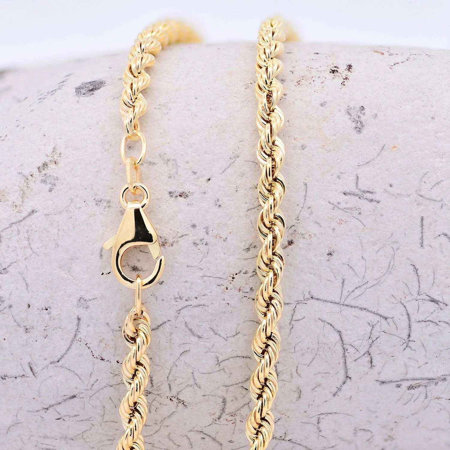 Goldkette Kordelkette hohl Halskette Breite 3,3 mm - 333-8 Karat Gold - Firma Holzenplotz - Silberketten-Goldketten.de 