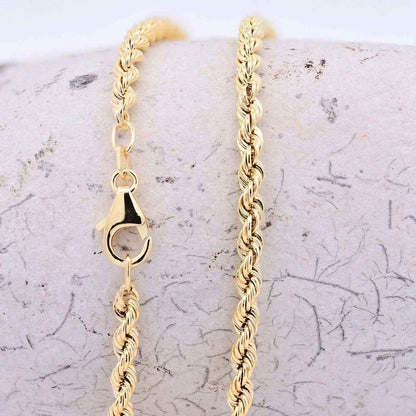 Goldkette Kordelkette hohl Halskette Breite 3,3 mm - 333-8 Karat Gold - Firma Holzenplotz - Silberketten-Goldketten.de 