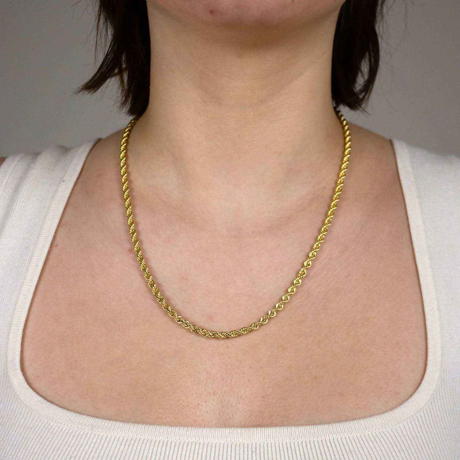 Goldkette Kordelkette hohl Halskette Breite 3,3 mm - 585-14 Karat Gold - Firma Holzenplotz - Silberketten-Goldketten.de 