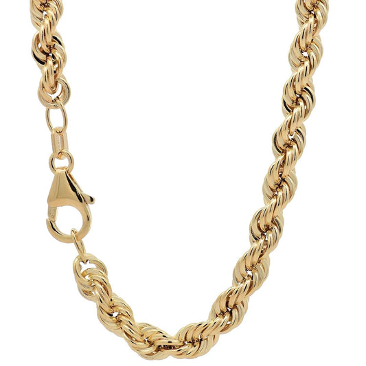 Goldkette Kordelkette hohl Halskette Breite 4,5 mm - 585 - 14 Karat Gold - Firma Holzenplotz - Silberketten - Goldketten.de