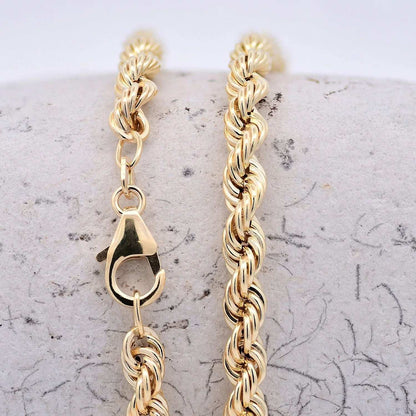 Goldkette Kordelkette hohl Halskette Breite 4,5 mm - 585 - 14 Karat Gold - Firma Holzenplotz - Silberketten - Goldketten.de