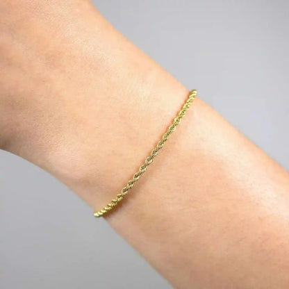 Goldkette Kordelkette Länge 21cm - Breite 2,1mm - 333-8 Karat Gold