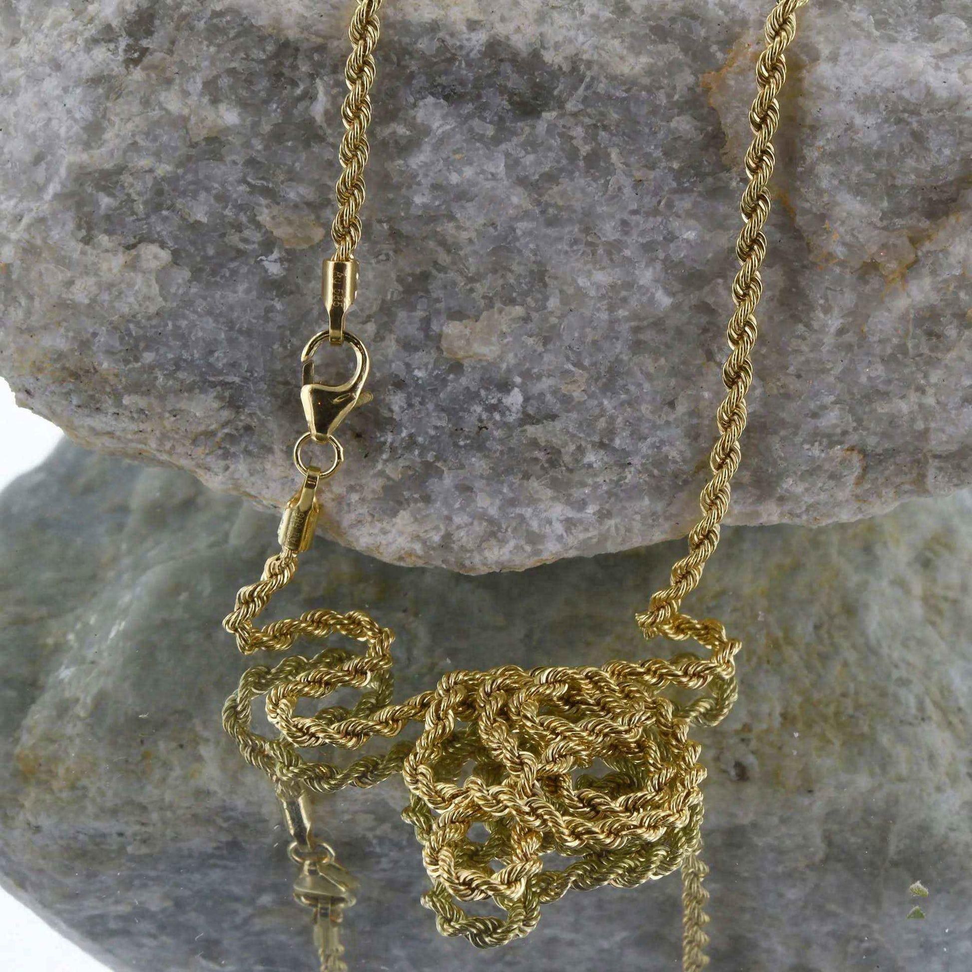 Goldkette Kordelkette Länge 50cm - Breite 2,1mm - 585-14 Karat Gold - Firma Holzenplotz - Silberketten-Goldketten.de 