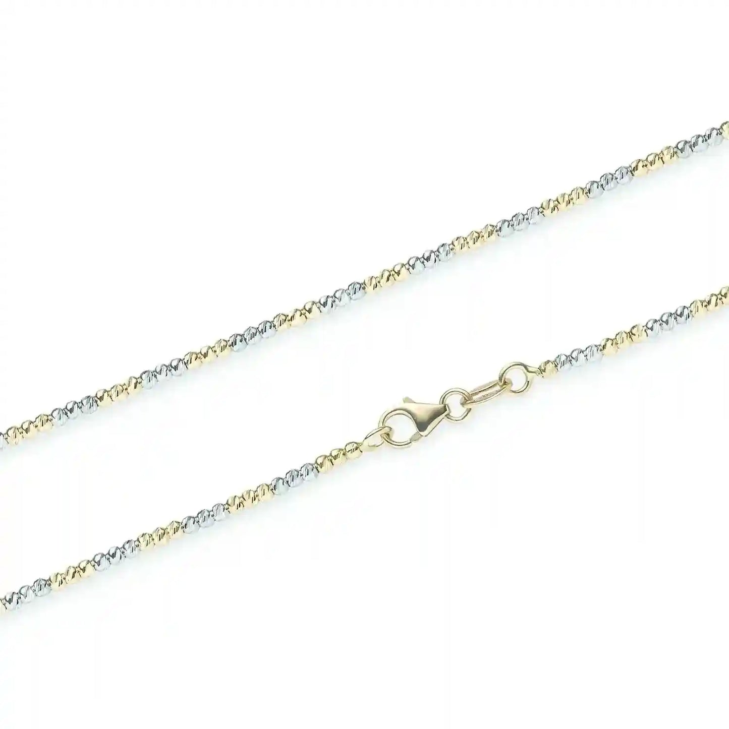 Goldkette Kugelkette diamantiert 1,8mm 585-14 Karat Gelbgold Weißgold - Firma Holzenplotz - Silberketten-Goldketten.de 