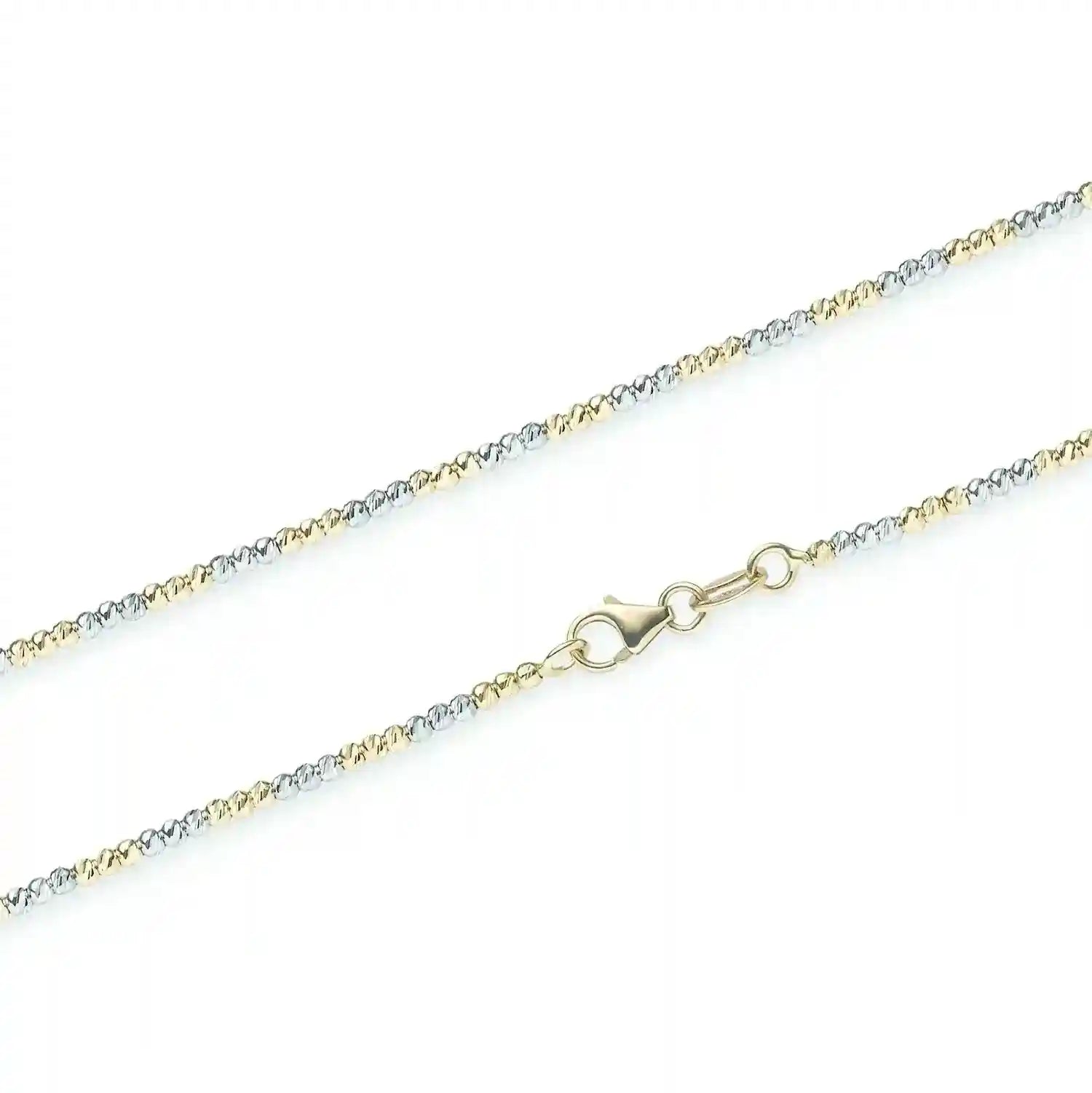 Goldkette Kugelkette diamantiert 1,8mm 585-14 Karat Gelbgold Weißgold - Firma Holzenplotz - Silberketten-Goldketten.de 