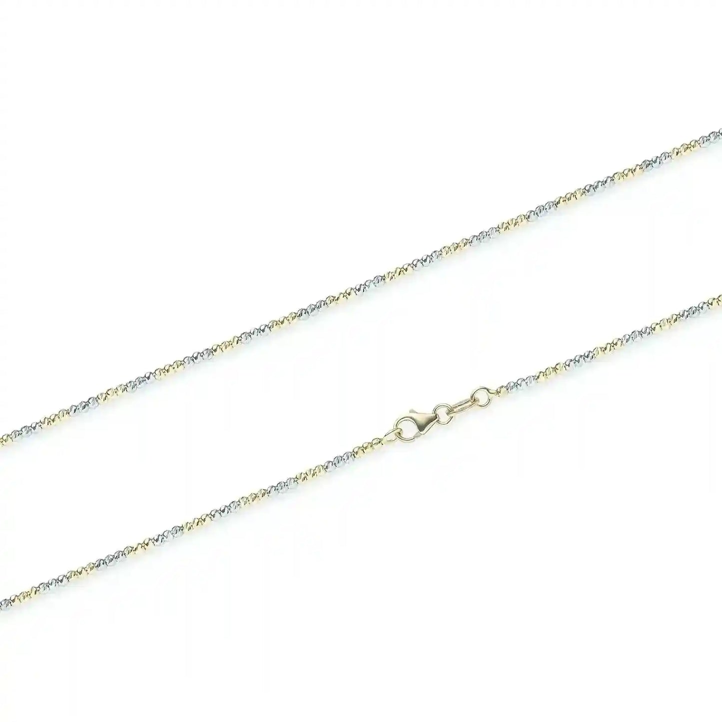 Goldkette Kugelkette diamantiert 1,8mm 585-14 Karat Gelbgold Weißgold - Firma Holzenplotz - Silberketten-Goldketten.de 